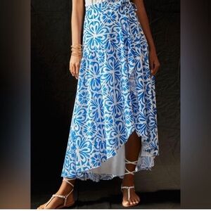 NWOT Anthropologie• Skirt | Blue & white | XS